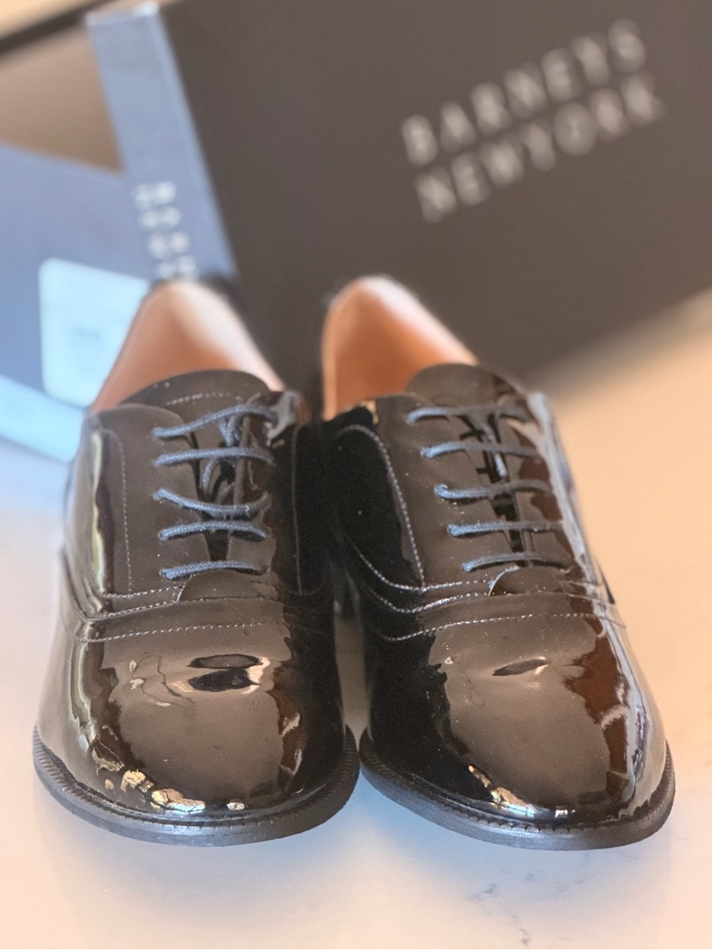 Barneys New York Pattern Leather Loafers